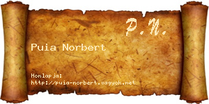 Puia Norbert névjegykártya